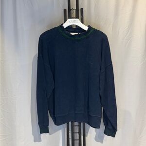 Claiborne Dark Blue Crewneck with Green Trim‎